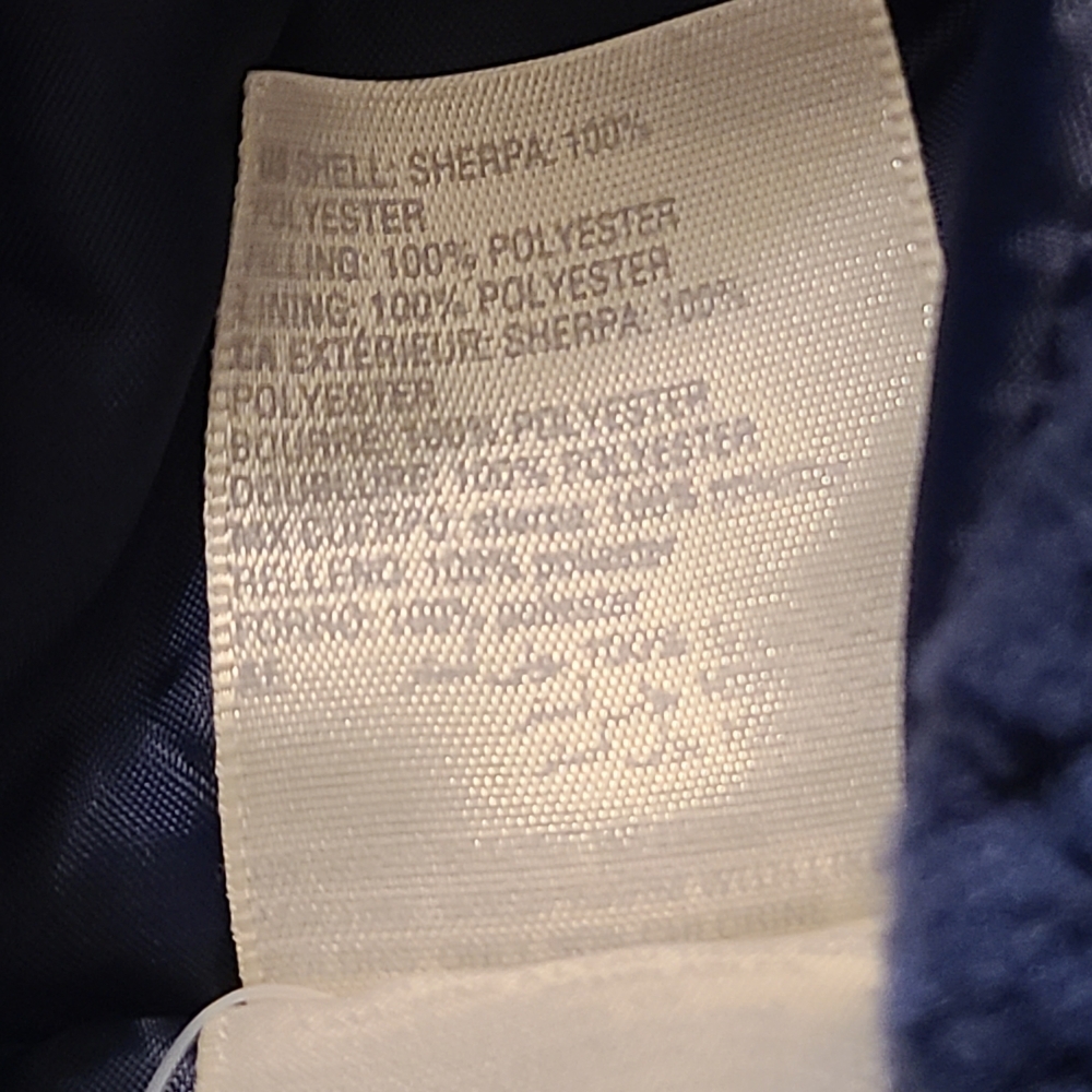 First Impressions Navy Blue Hooded Teddy Coat NWT 24 Months Fleece Button Front - Picture 5 of 10